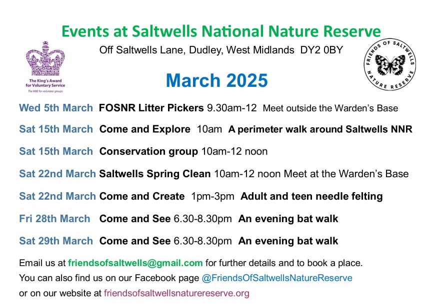 Friends of Saltwells Nature Reserve - March Events